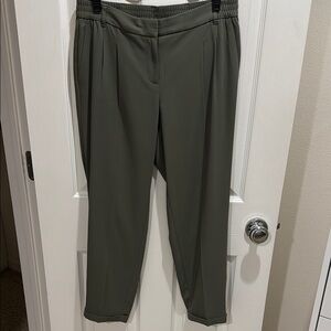 Green Tailored Trousers with Relaxed Fit